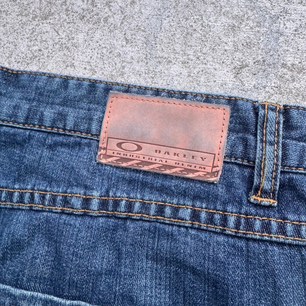 Oakley Industrial Denim Jeans Mens 38x32 Blue Loose Fit Low Rise Boot Cut Y2K